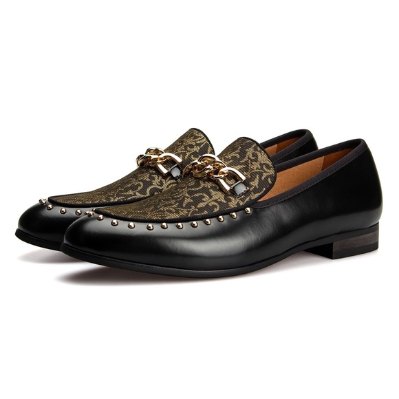 Men’s Black Gold Leather loafers